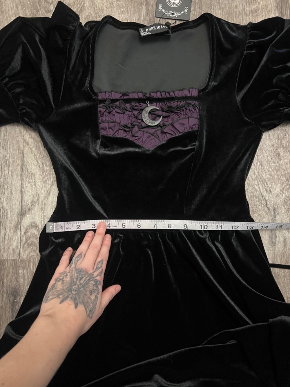 Dark in Love Velvet Purple Detail Mini Dress - Picture 7 of 10